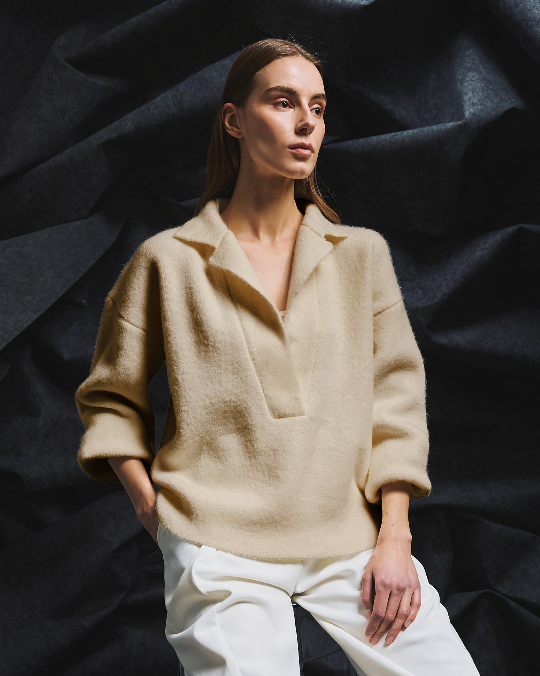 Smoking Flat Knit Sweater / Off White