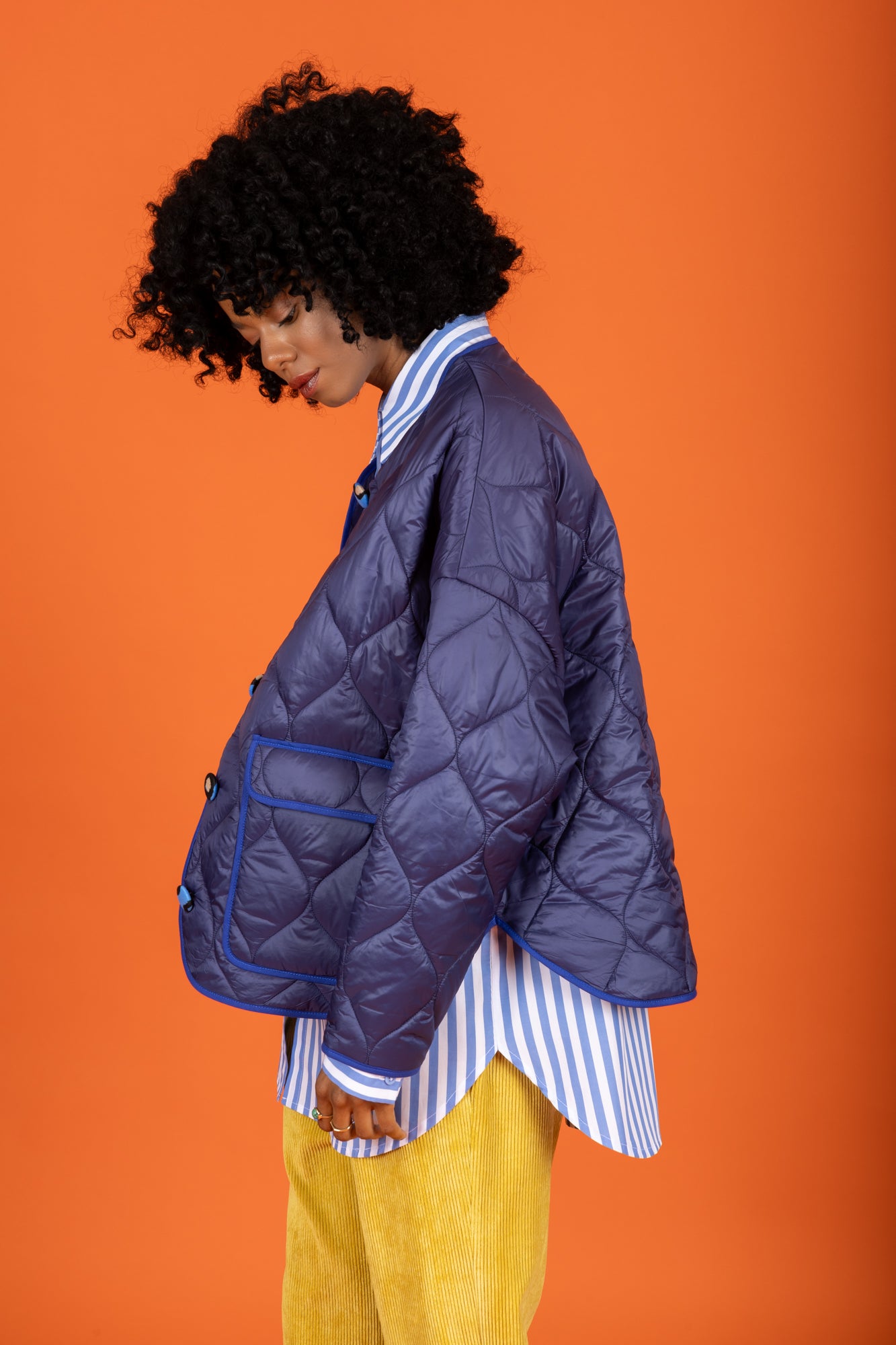 Puffer Short Coat / Ink Blue