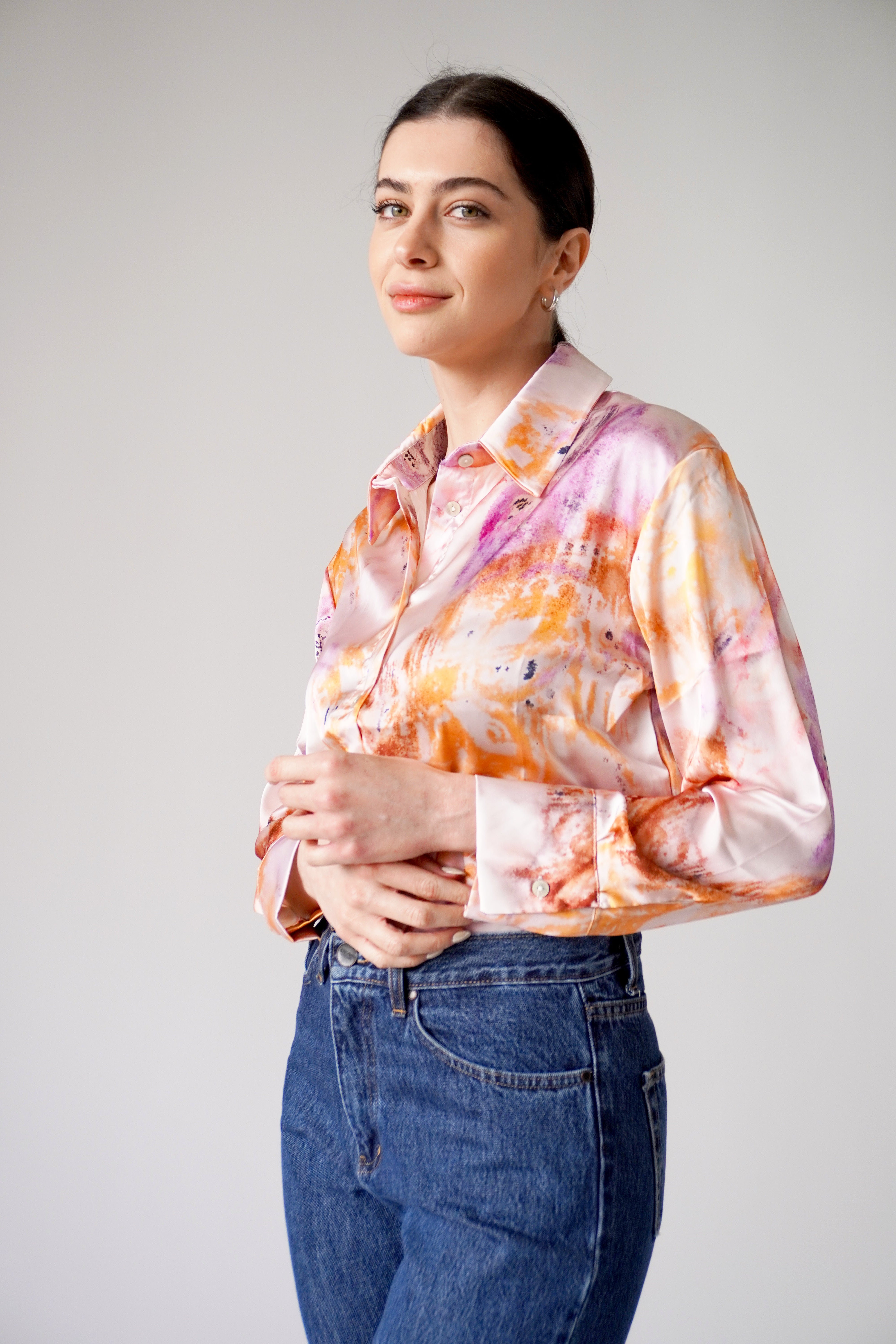 Satin Shirt / Peach