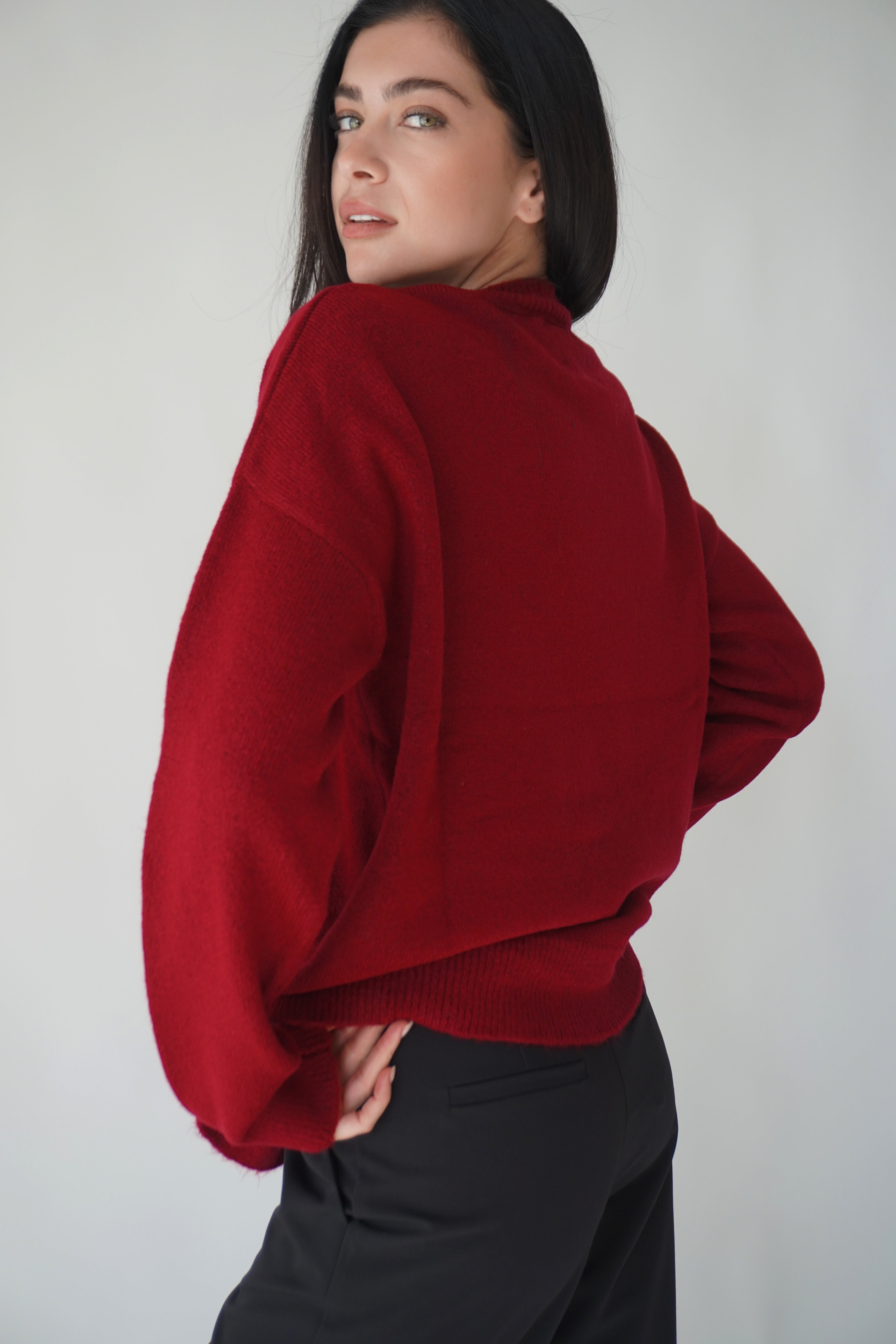 Oversized Knit Sweater / Bordeaux