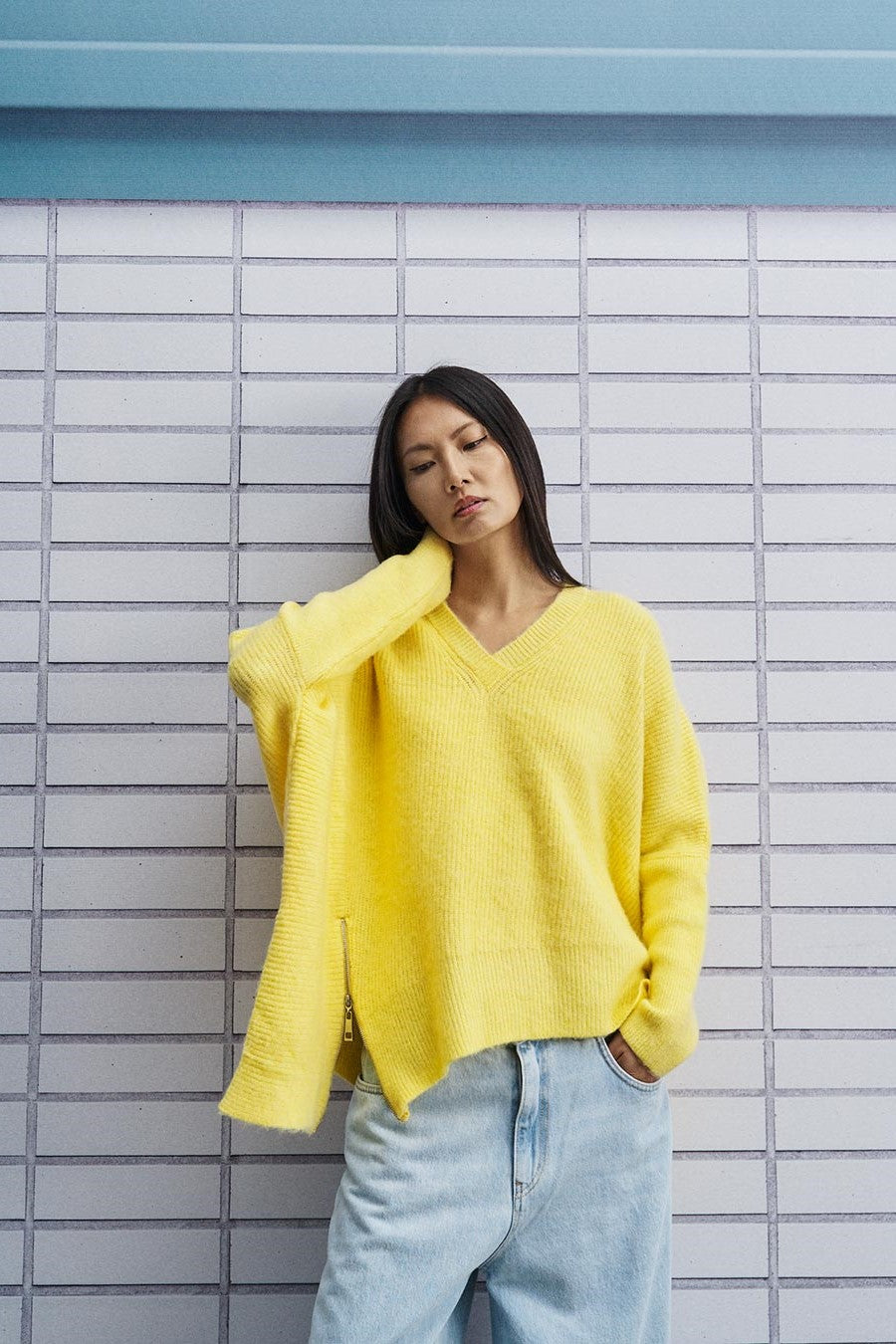 Zipper Sweater / Yellow