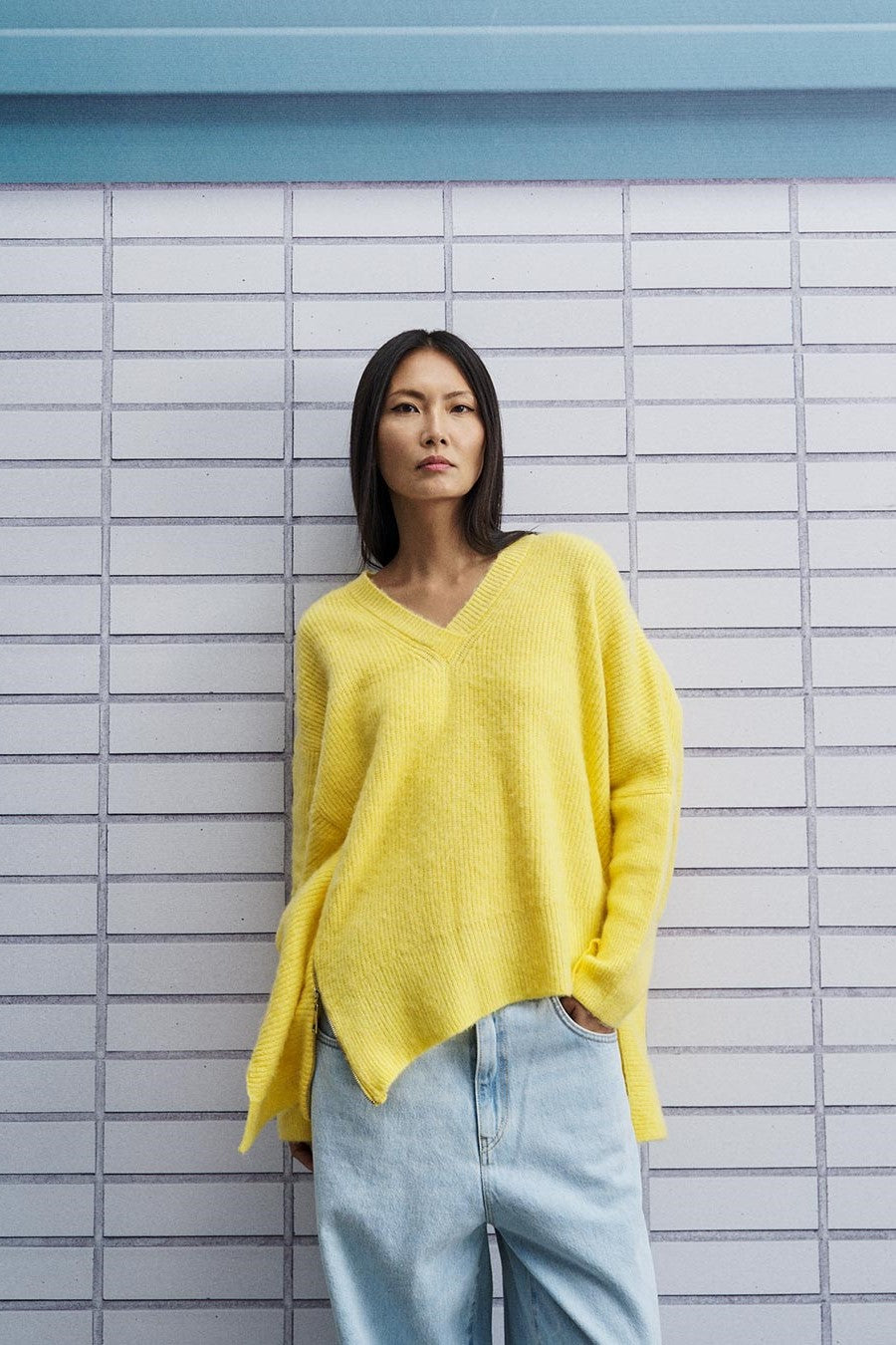 Zipper Sweater / Yellow