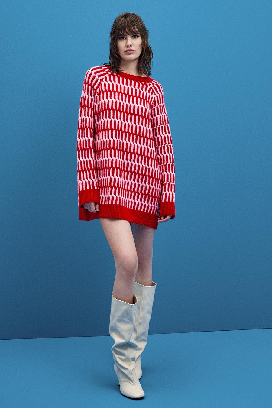 Braided Sweater / Red