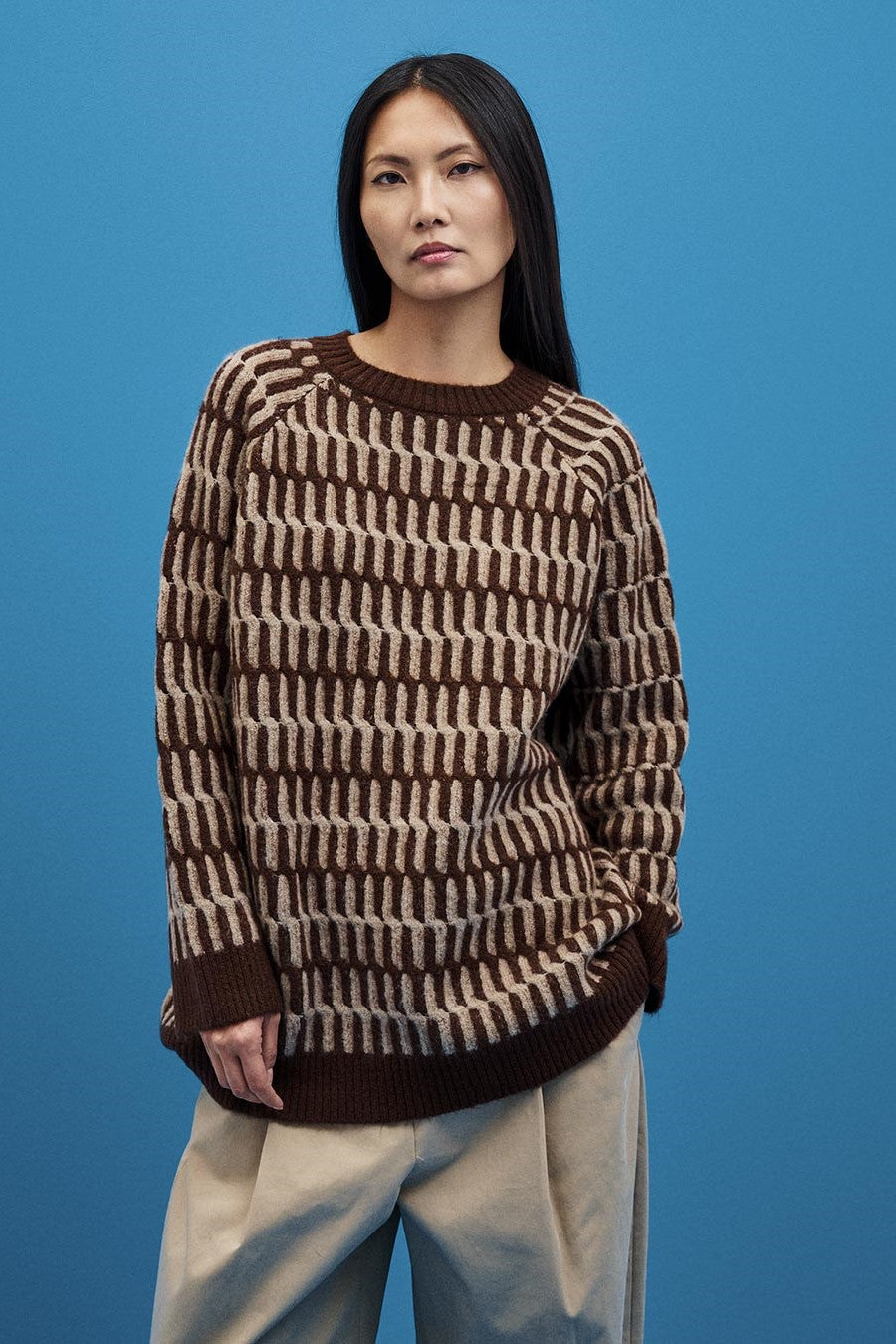 Braided Sweater / Brown