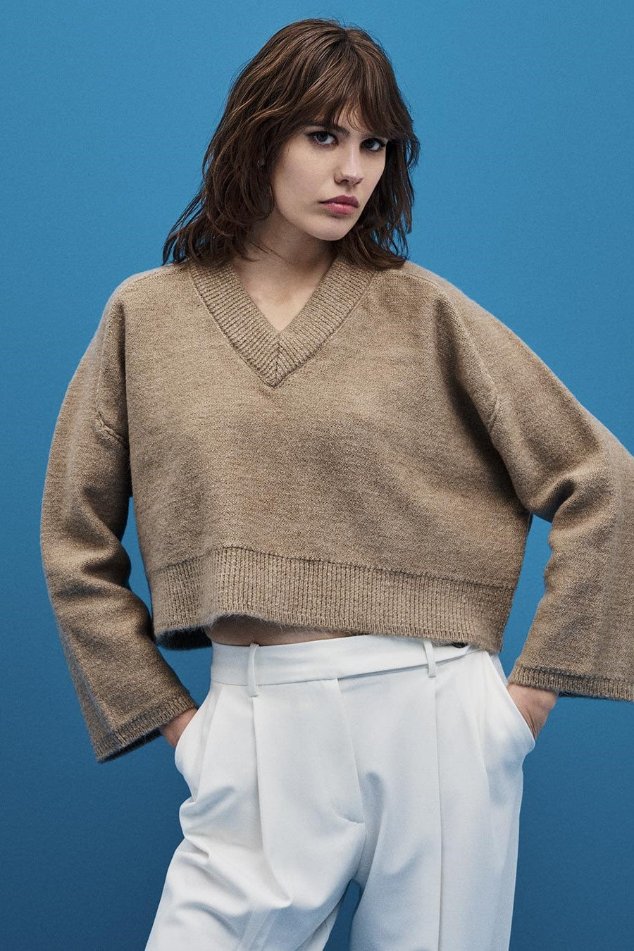 Relaxed Knit Sweater / Beige