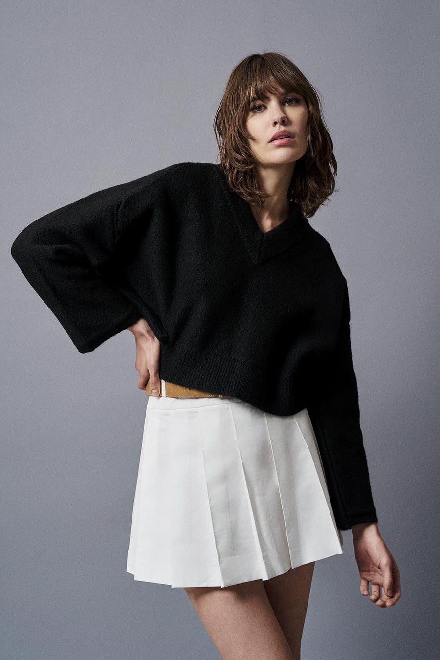 Relaxed Knit Sweater / Black