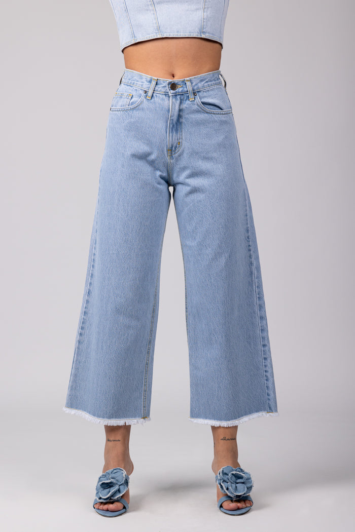 Olyna Zip Culottes / Light Blue