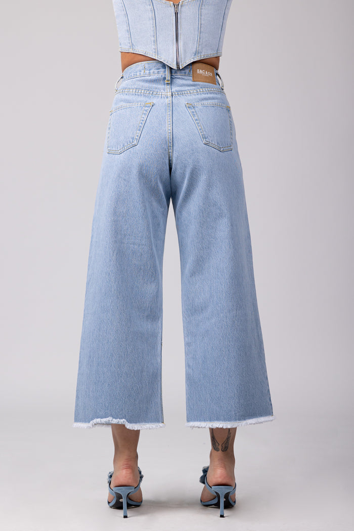 Olyna Zip Culottes / Light Blue