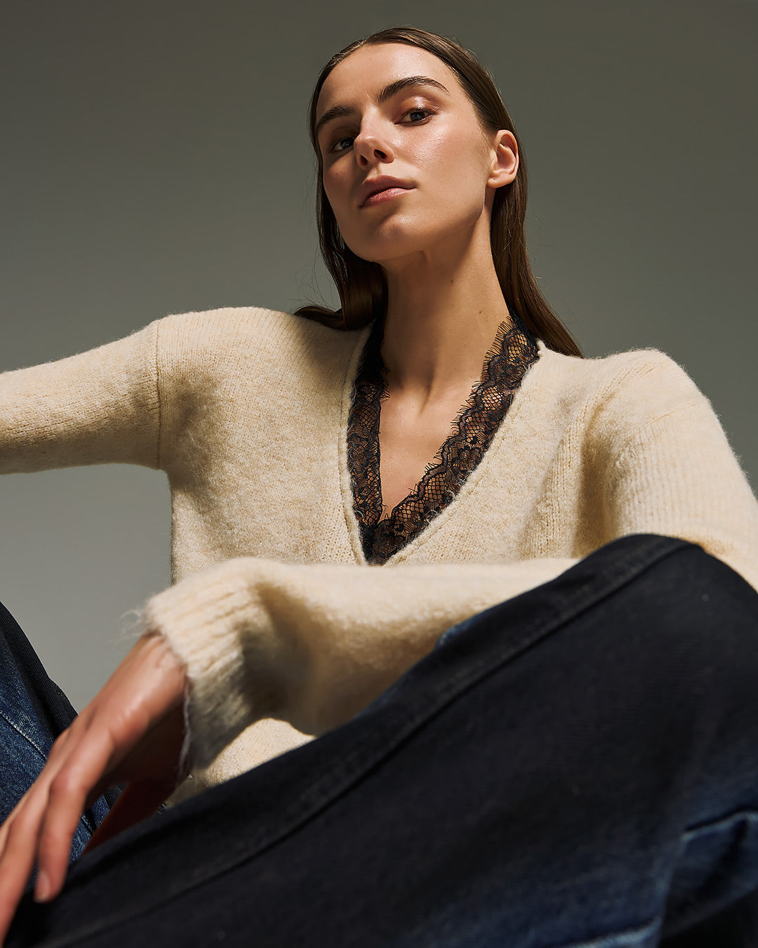 Lace Sweater / Off White