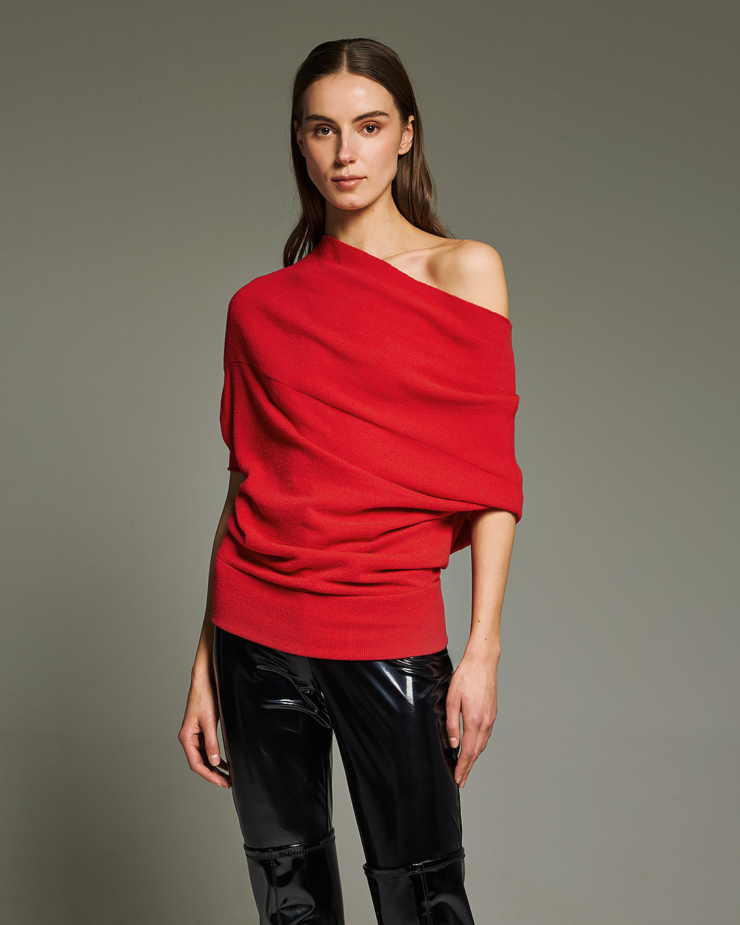 Short Sleeve Sweater / Red