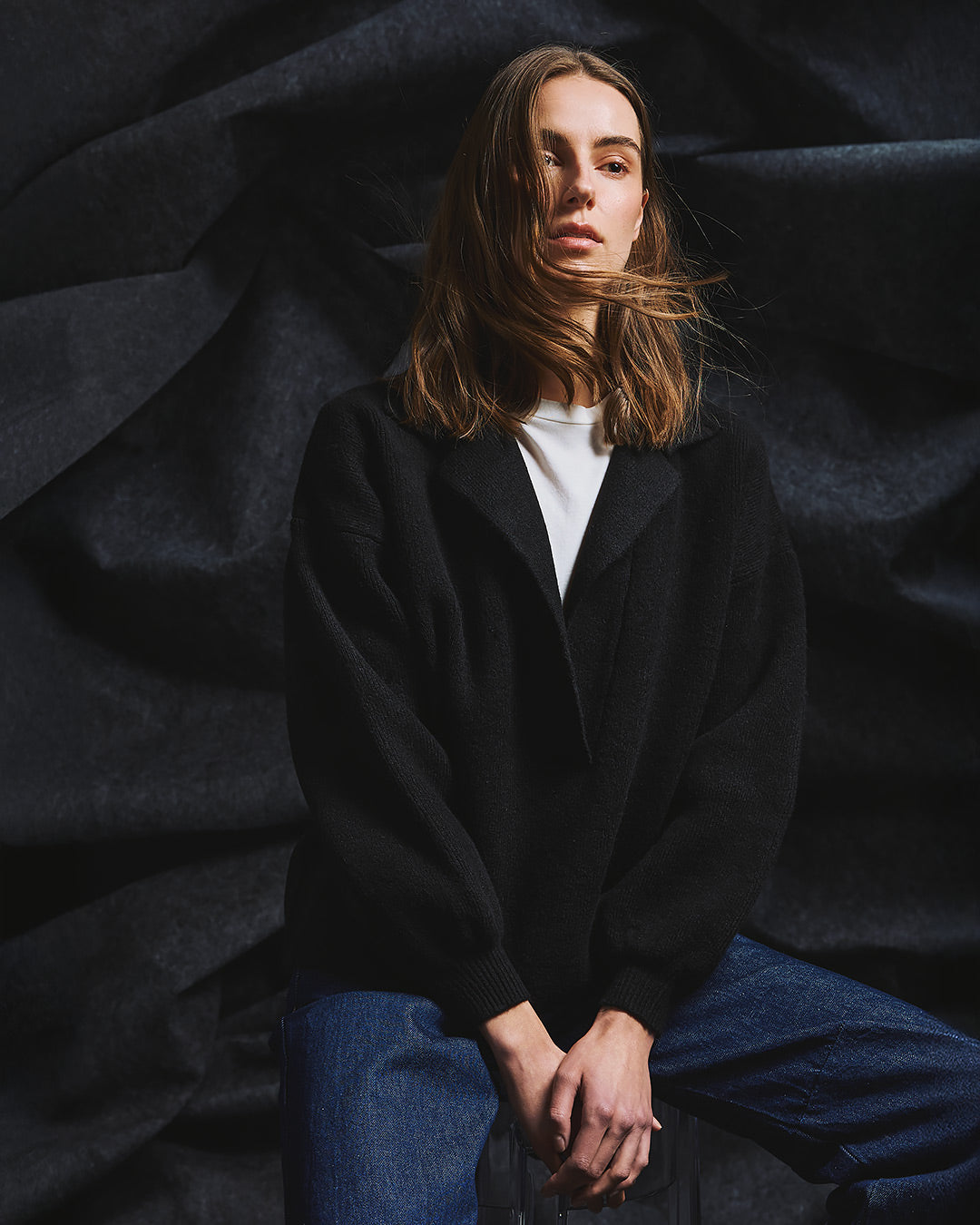 Smoking Flat Knit Sweater / Black