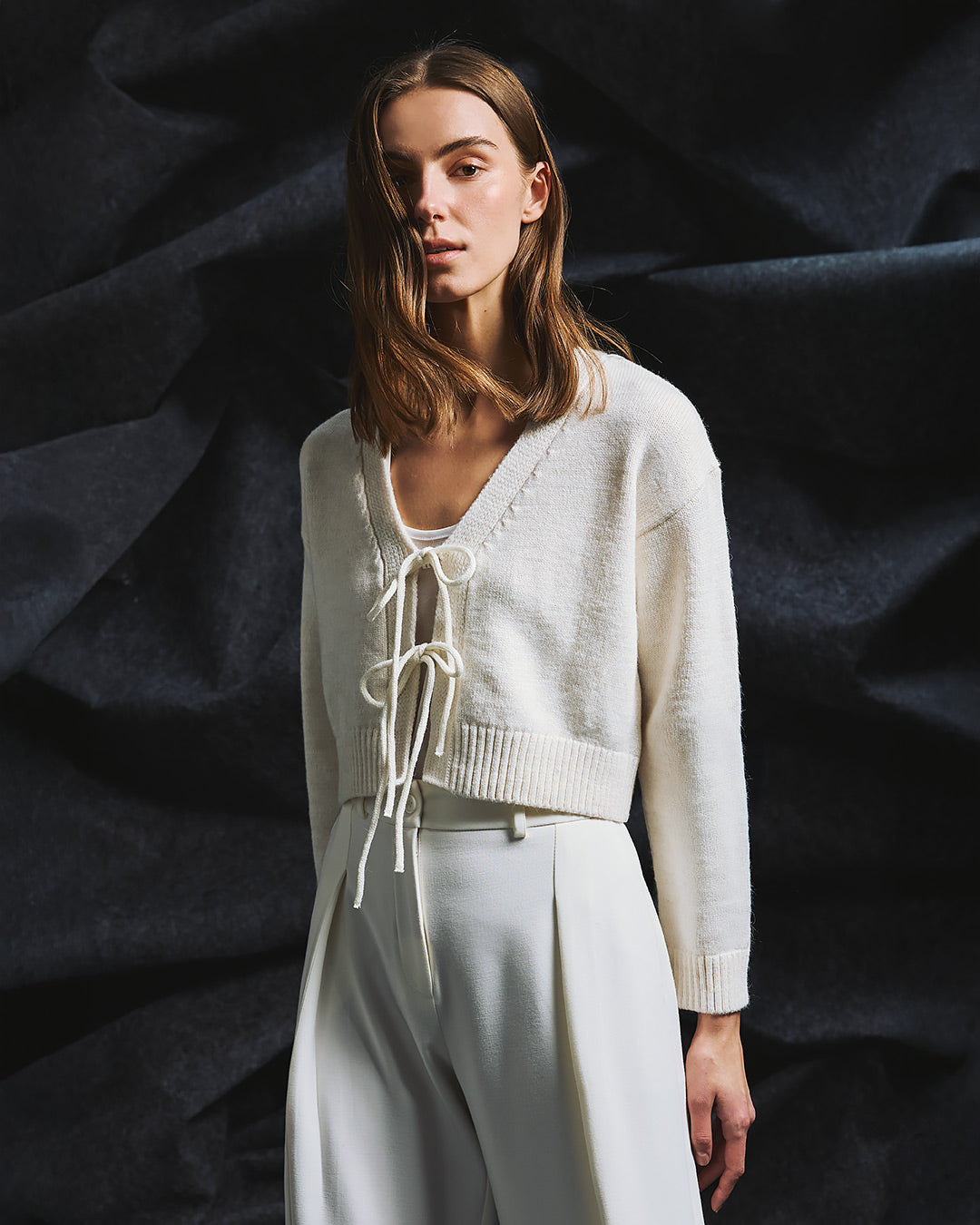String Knit Cardigan / Off White