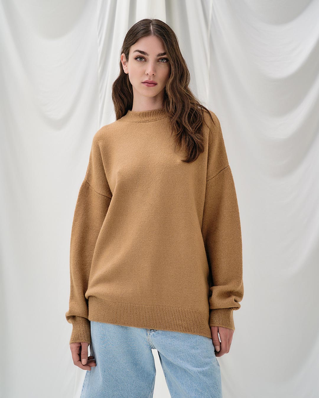 Oversized Knit Sweater / Beige
