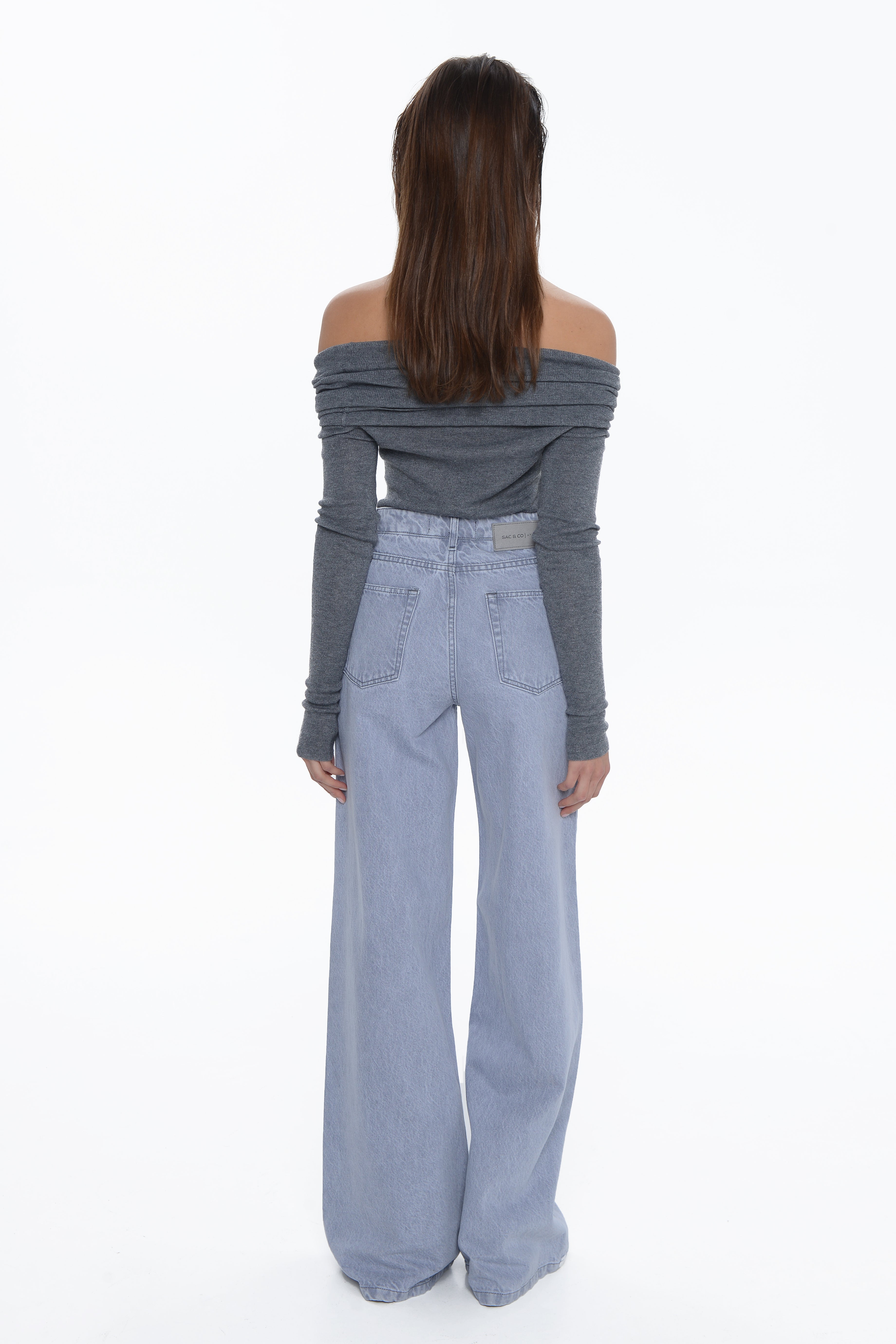 Belen Wide Leg Denim / Platinum Grey