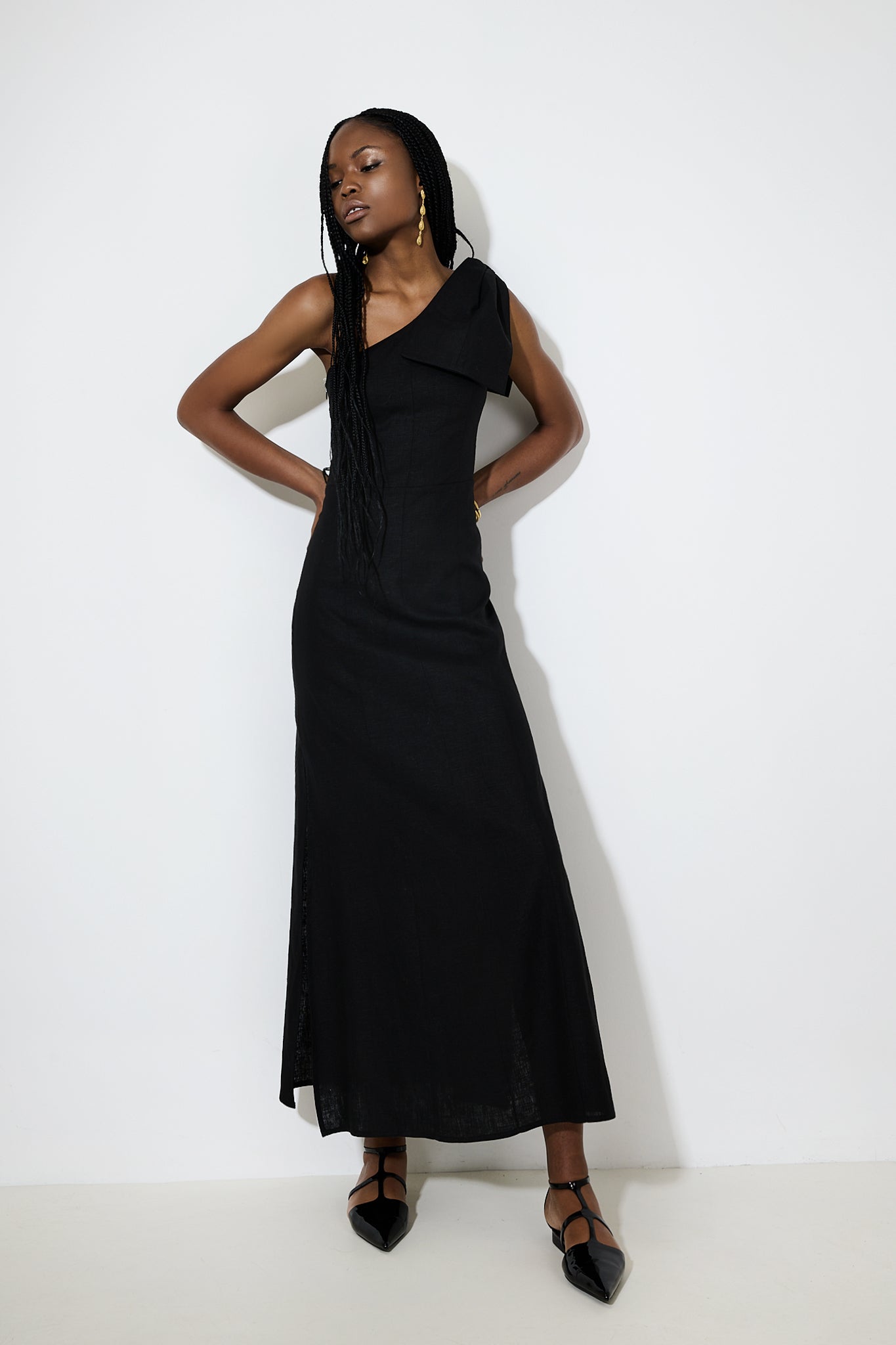 Lilly Linen Dress / Black