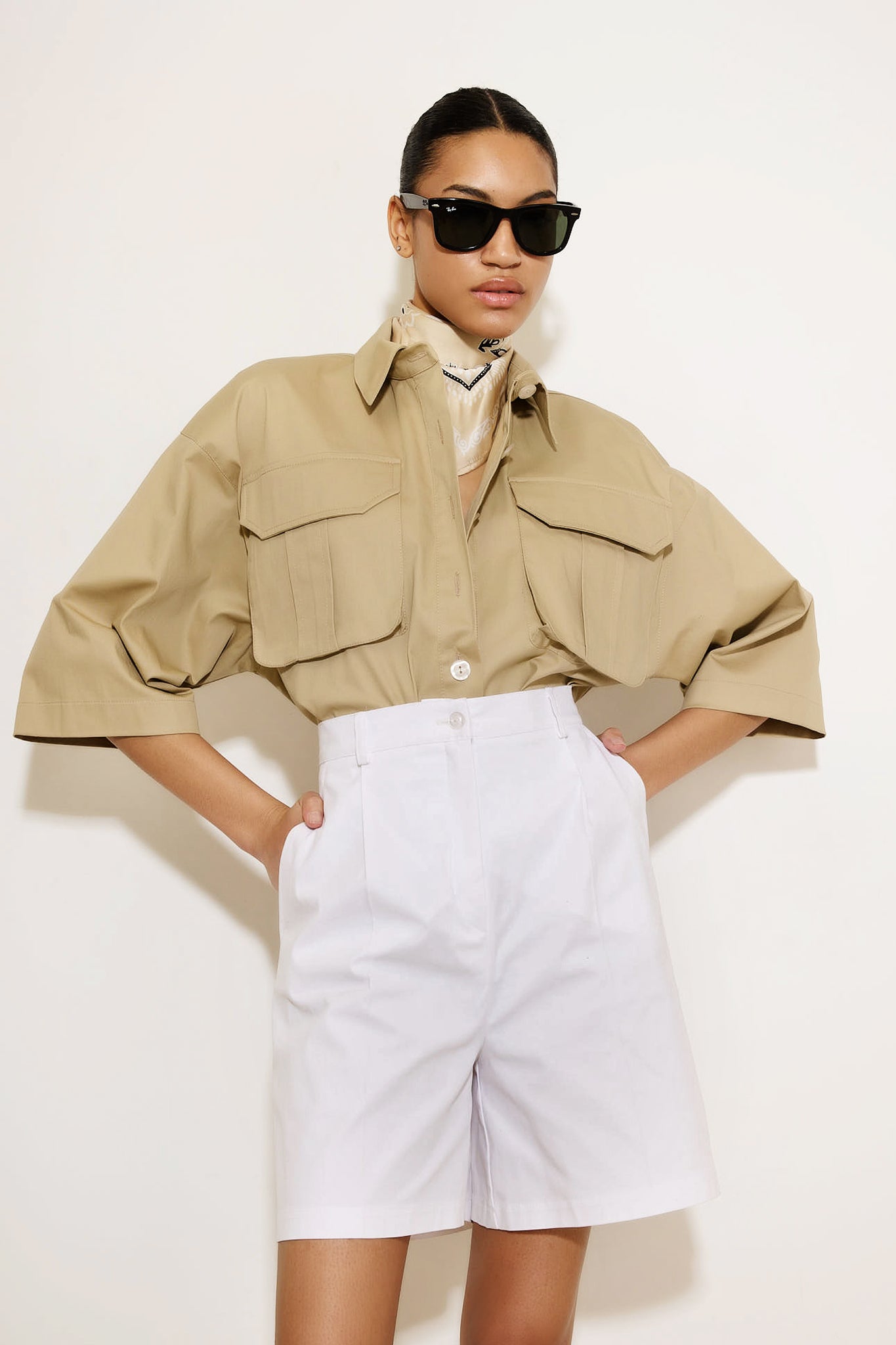 Ada Trench Shorts / Off White