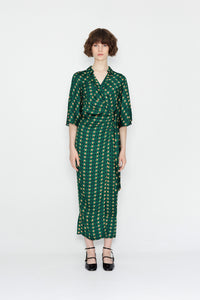 Cote De Fleur Wrap Dress / Emerald Green