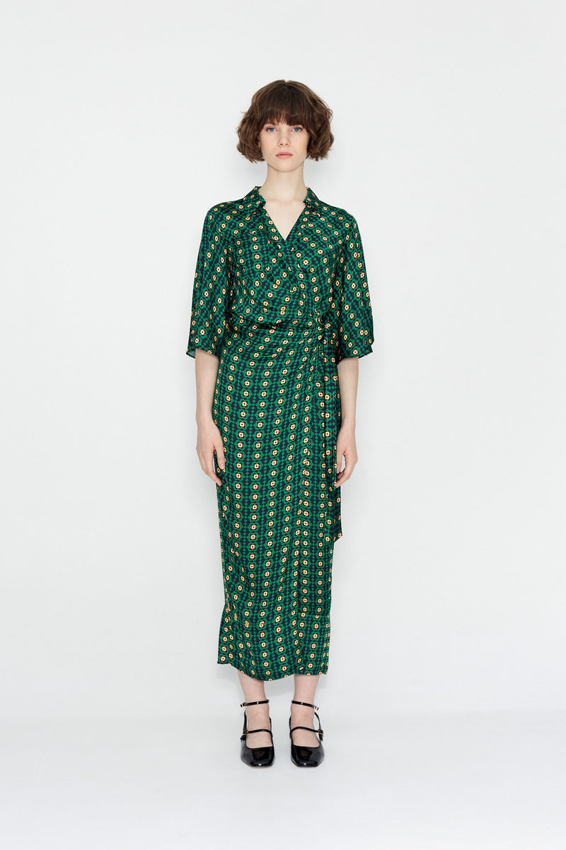 Cote De Fleur Wrap Dress / Emerald Green