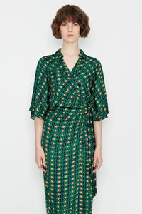 Cote De Fleur Wrap Dress / Emerald Green