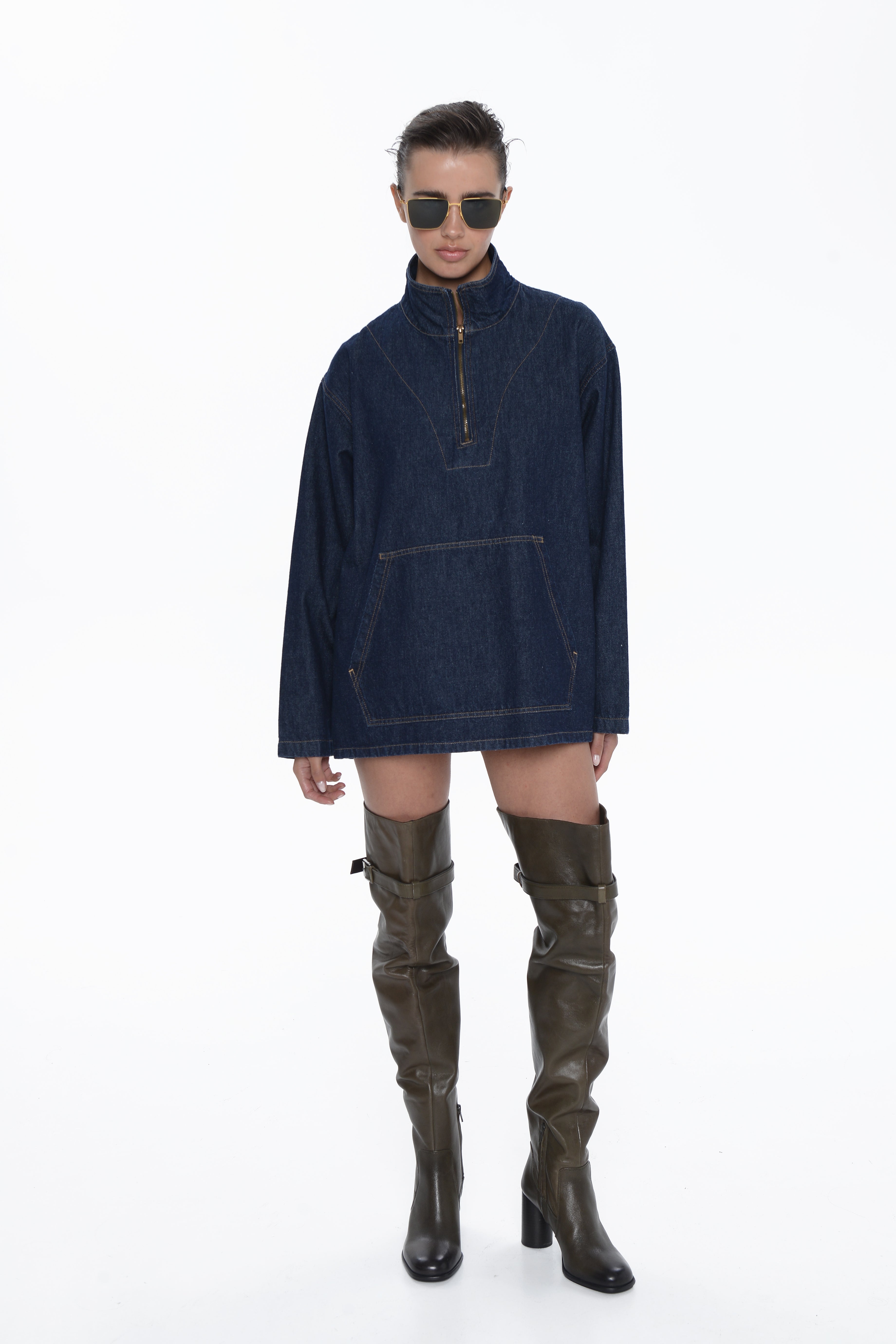 Florence Denim Hoodie / Ocean Blue