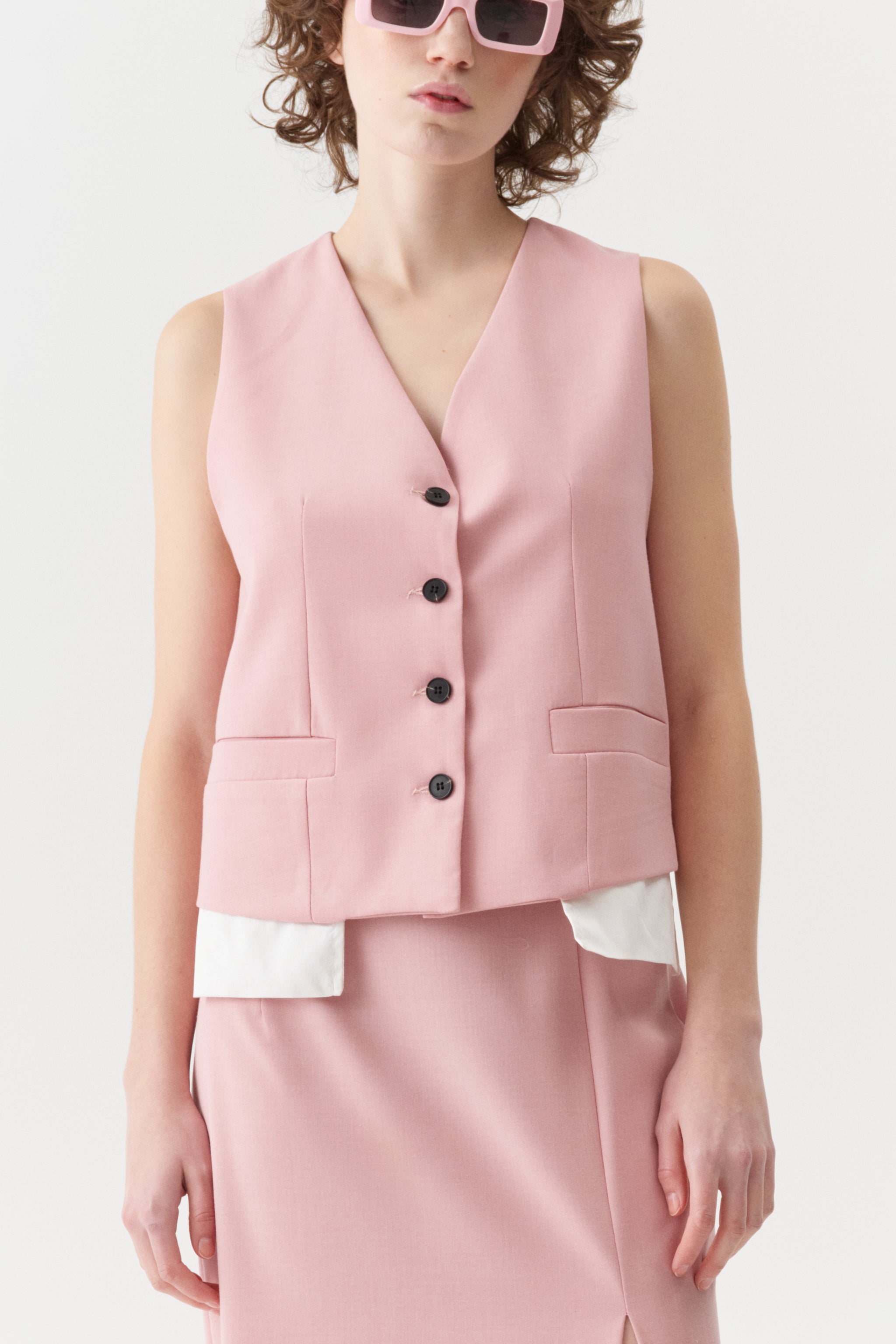 Aria Vest / Dusty Pink